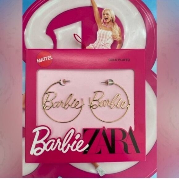 New Barbie Gold Plated Hoop Earrings - Picture 4 of 9
